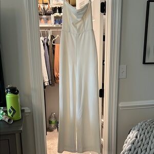Edith White Strapless Jumpsuit